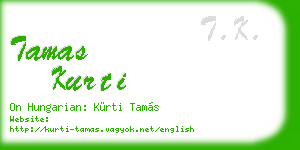 tamas kurti business card